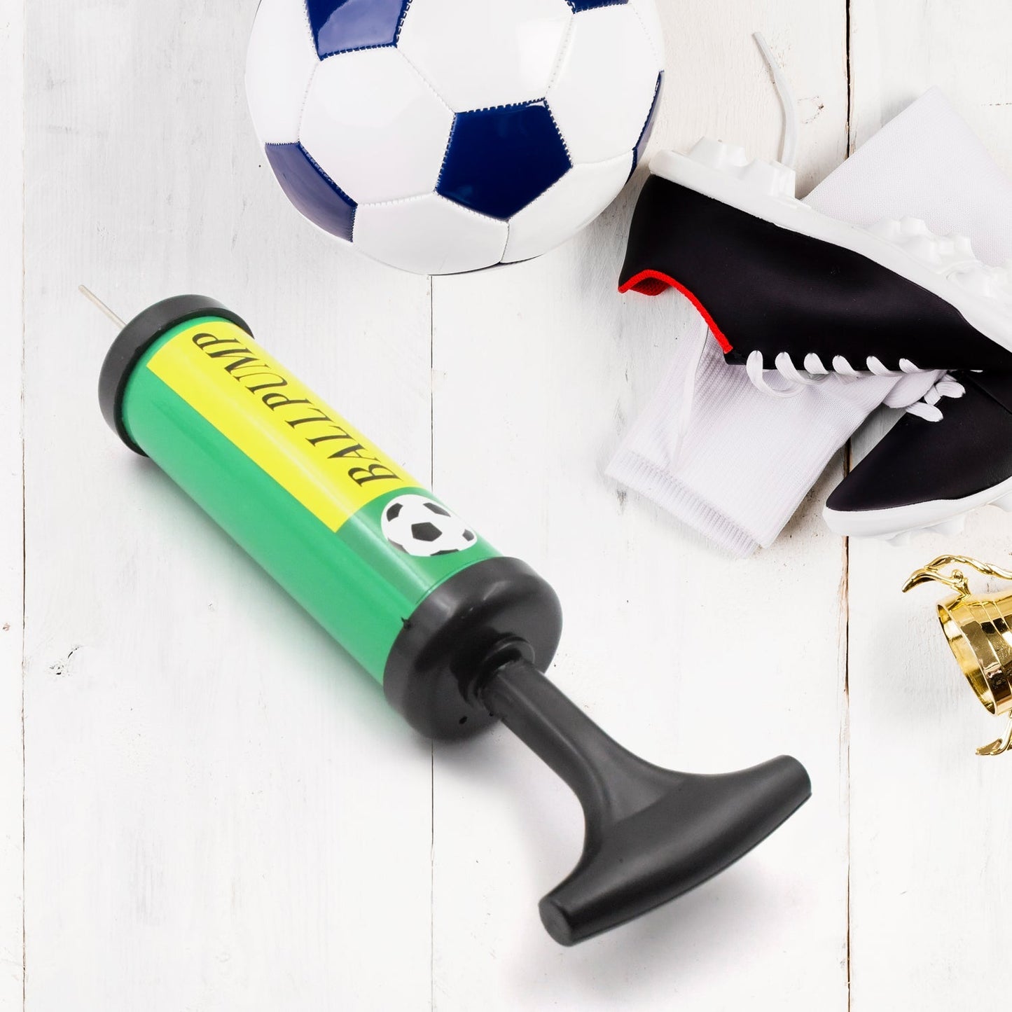 Inflator Air Ball Pump Soft Bouncing Ball Development Kids Toy, Sports Plastic Pump for Soccer, Basketball, Football, Volleyball Ball (17 Cm) Your Brand