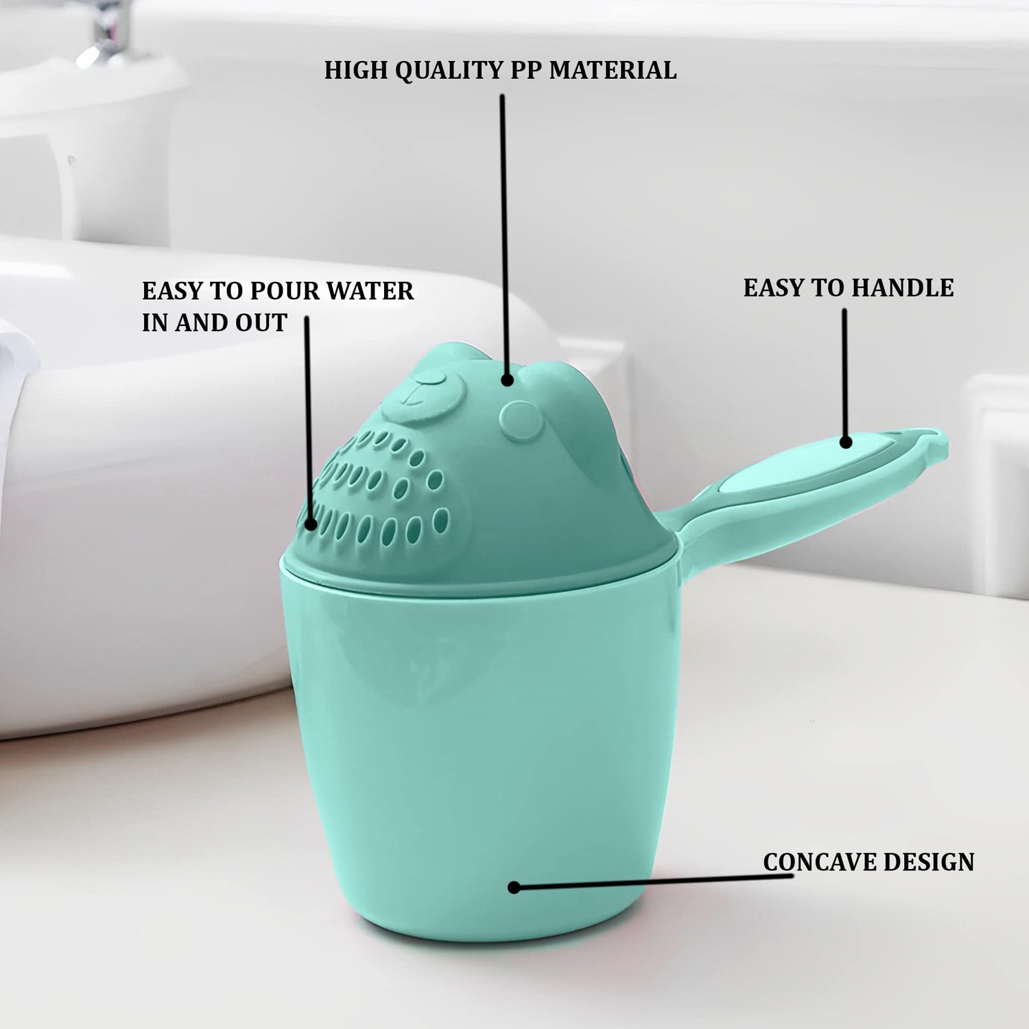 Baby Shampoo Shower Cup Safe Soft Bathing Water Scorpion Baby Bath Tumbler Hair Washing Mug Rainer Your Brand