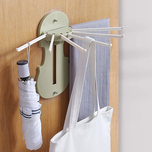 Plastic 7-in-1 Multifunction Retractable Wall-Mounted Pull-Out Hanger Rack Without Punching Hooks Up for Kitchen Bathroom Your Brand