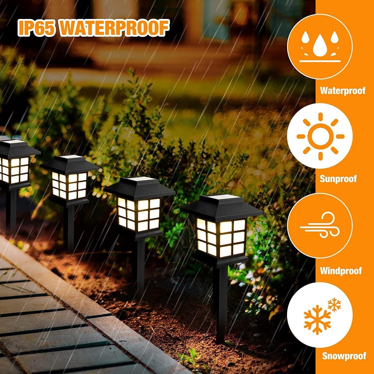 Solar Garden Lights, Outdoor Solar Landscape Lights, Waterproof Outdoor Solar Lights Walkway for Patio, Lawn, Yard, and Landscape (Pack of 2) Your Brand