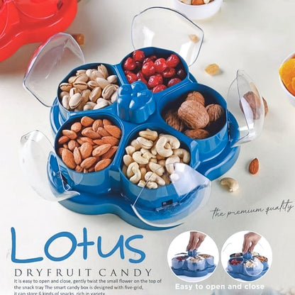 Supermom Lotus Shape Rotating Dry Fruit & Snack Organizer Box Compartments (1 Pc)