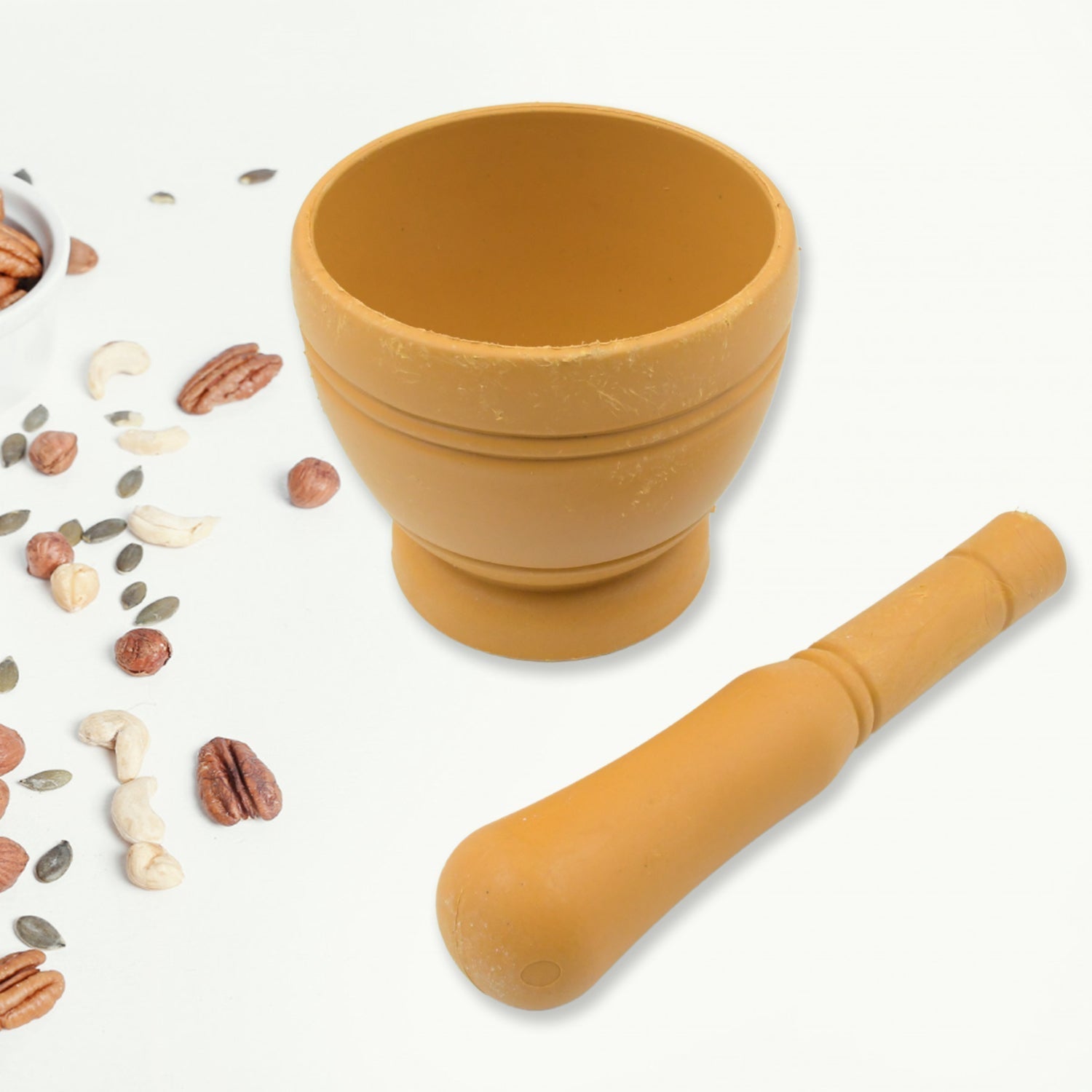 Mortar and Pestle Set for Spices, Okhli Masher, Khalbatta, Kharal, Mixer, Natural & Traditional Grinder and Musal, Well Design for Kitchen, Home, Herb Your Brand