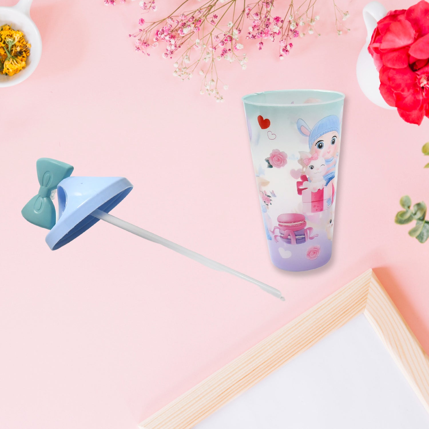 Unicorn Water Bottle with Straw & Lid for Kids (Without Light) Your Brand