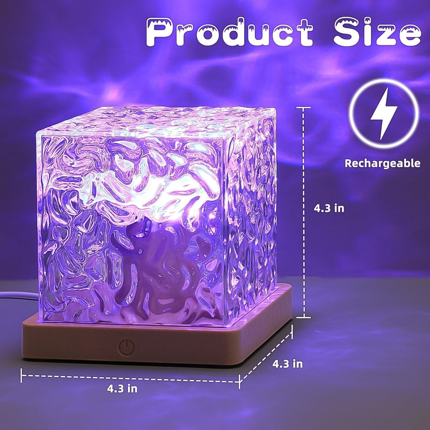 Dynamic Rotating Water Ripple Night Lamp With Remote Your Brand