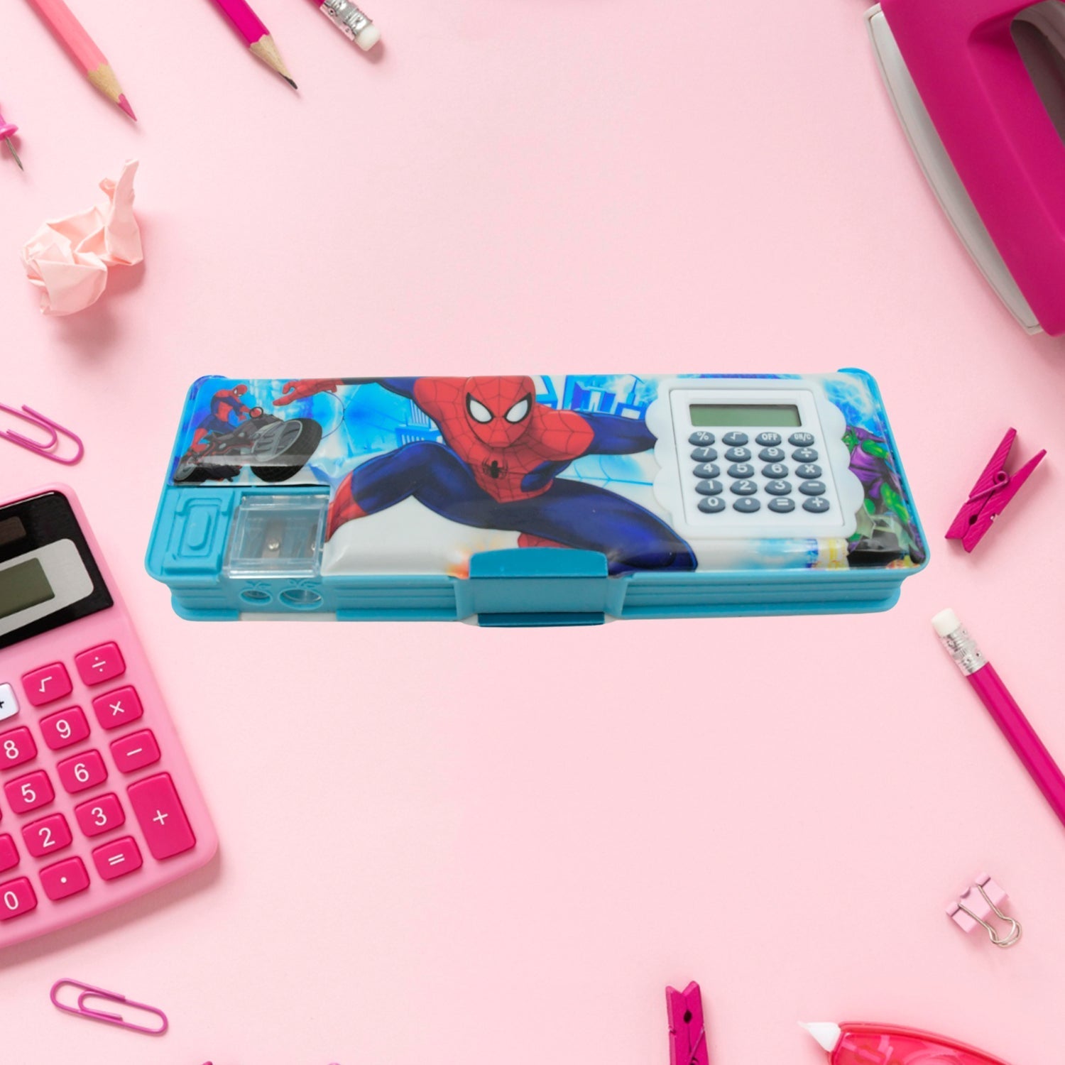 Cartoon Multi-functional Geometry Box with Calculator & Double Sharpener Your Brand