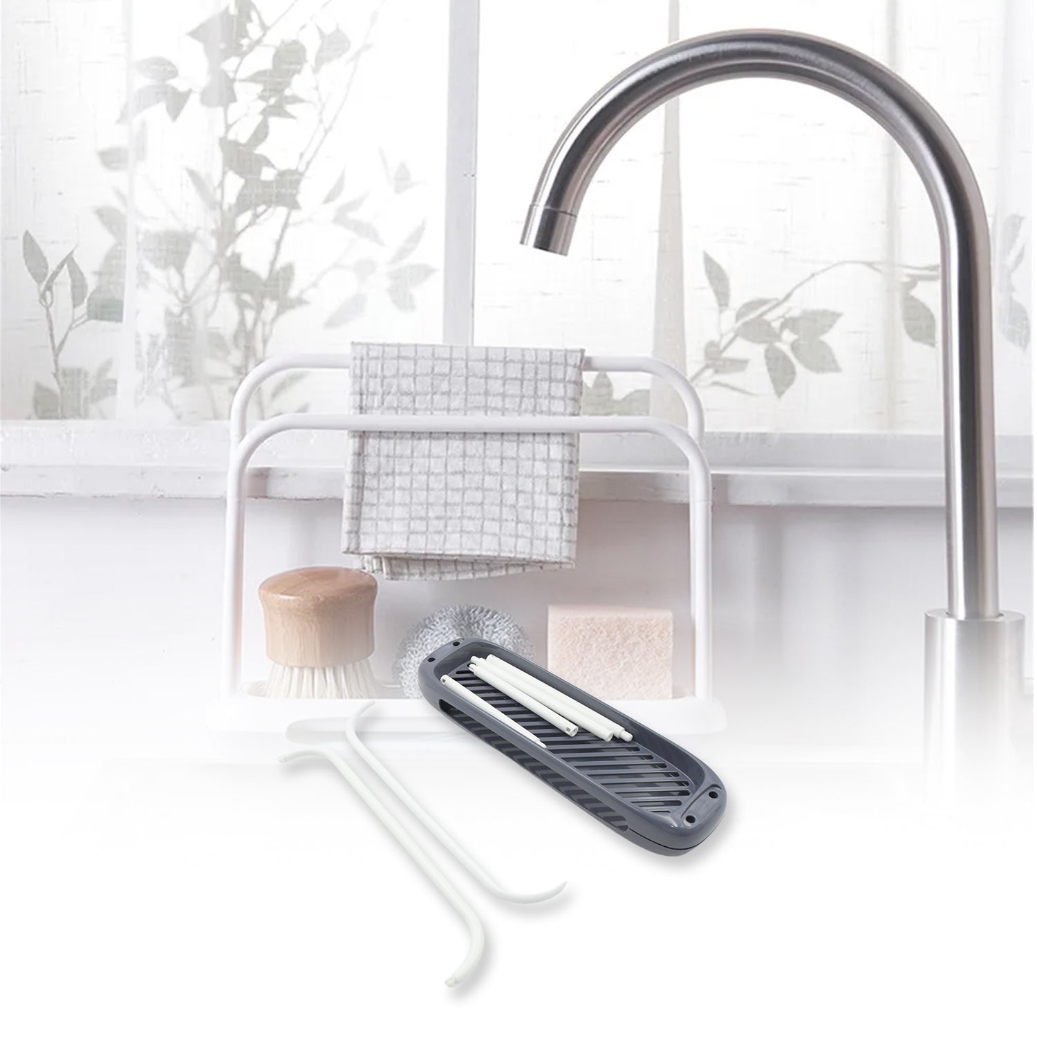 Storage Rack Kitchen Storage Holder Dish Towel Holder Dishcloth Rack Organizer Pool, Dishcloth Drying Rack Sink Rag Holder Towel (1 Pc) Your Brand