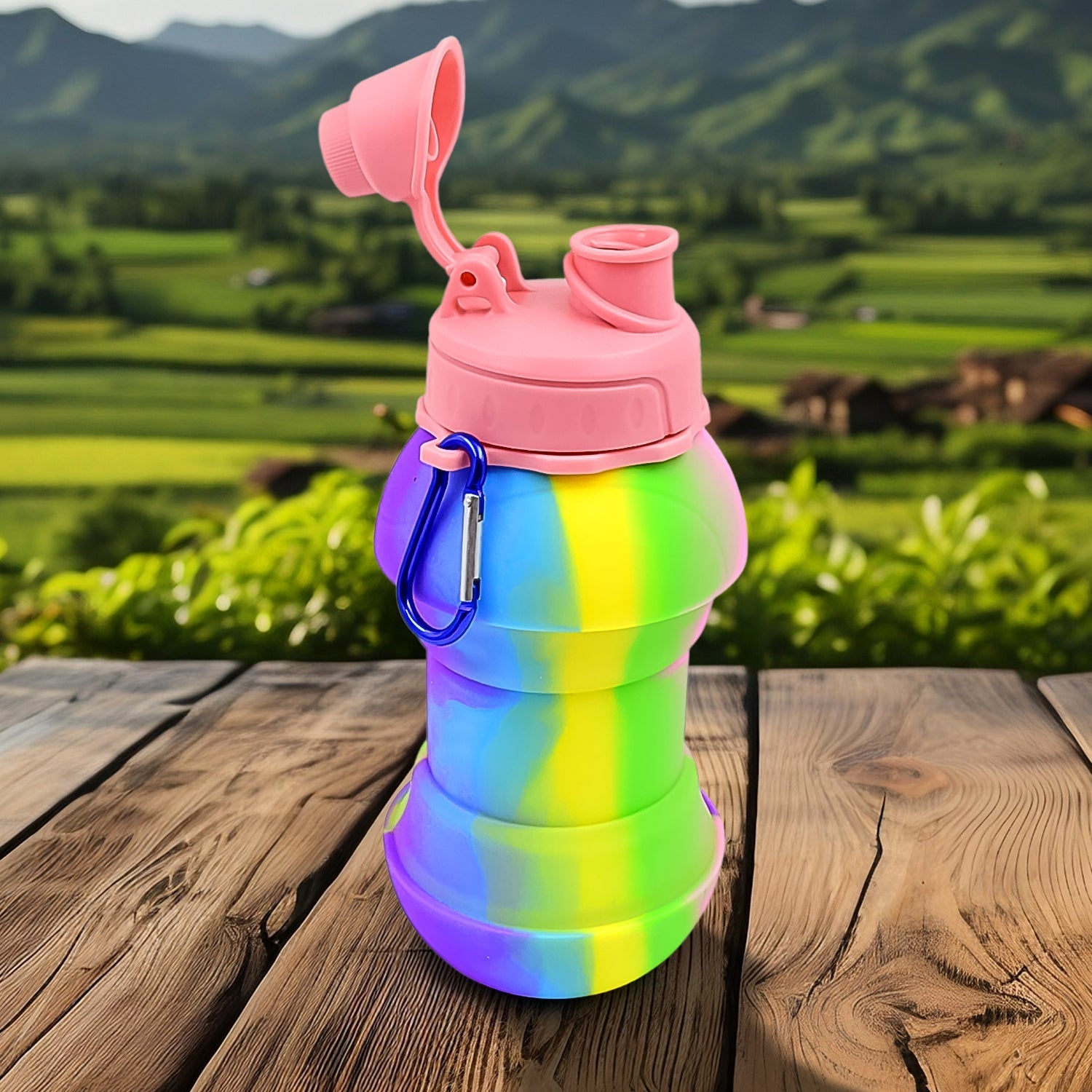 Flexible Collapsible Silicone Sports Water Bottle (260 ML / 20 CM Folding) Your Brand