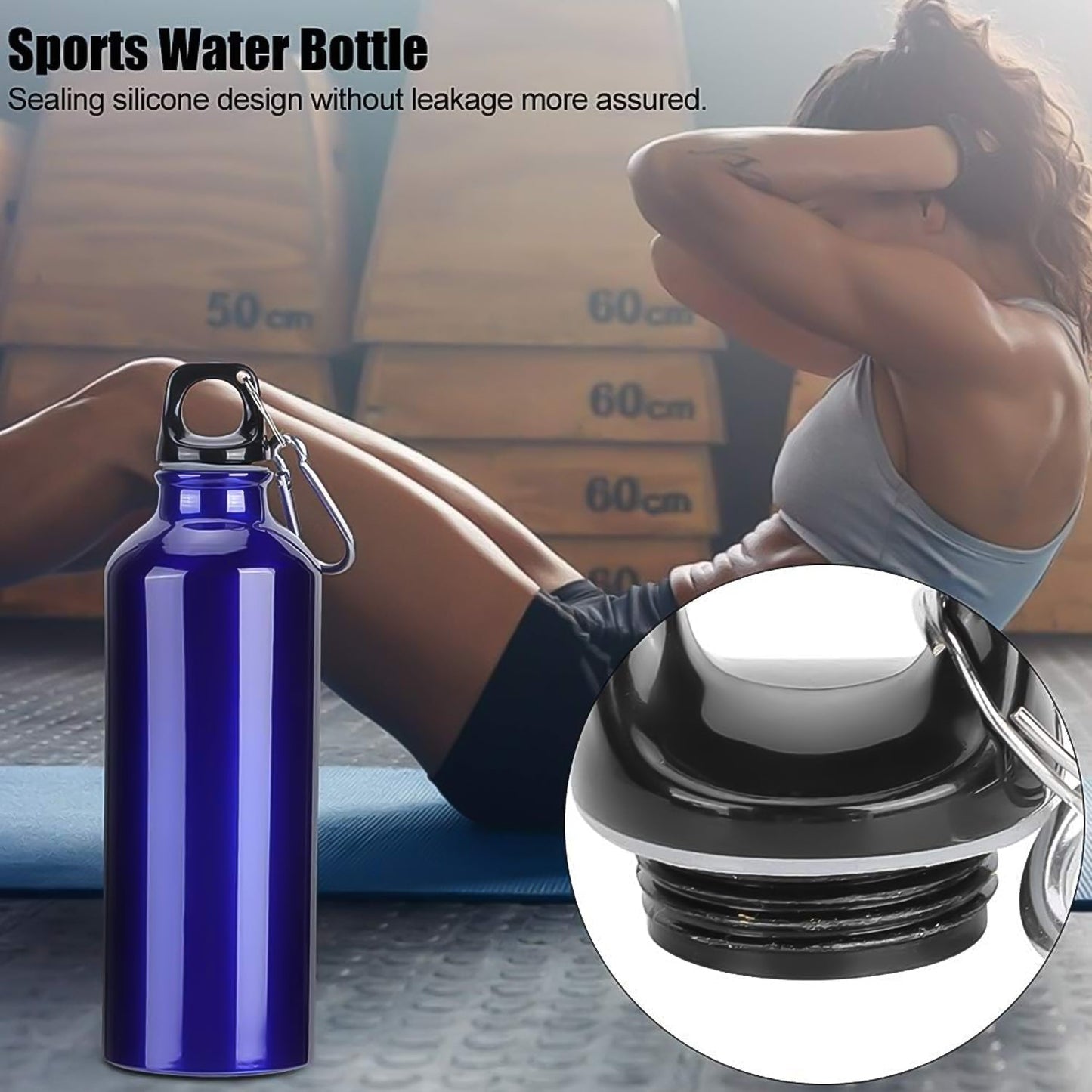 Aluminium Sports Water Bottle, 1 Pc (Capacity 500 ML Approx) Your Brand