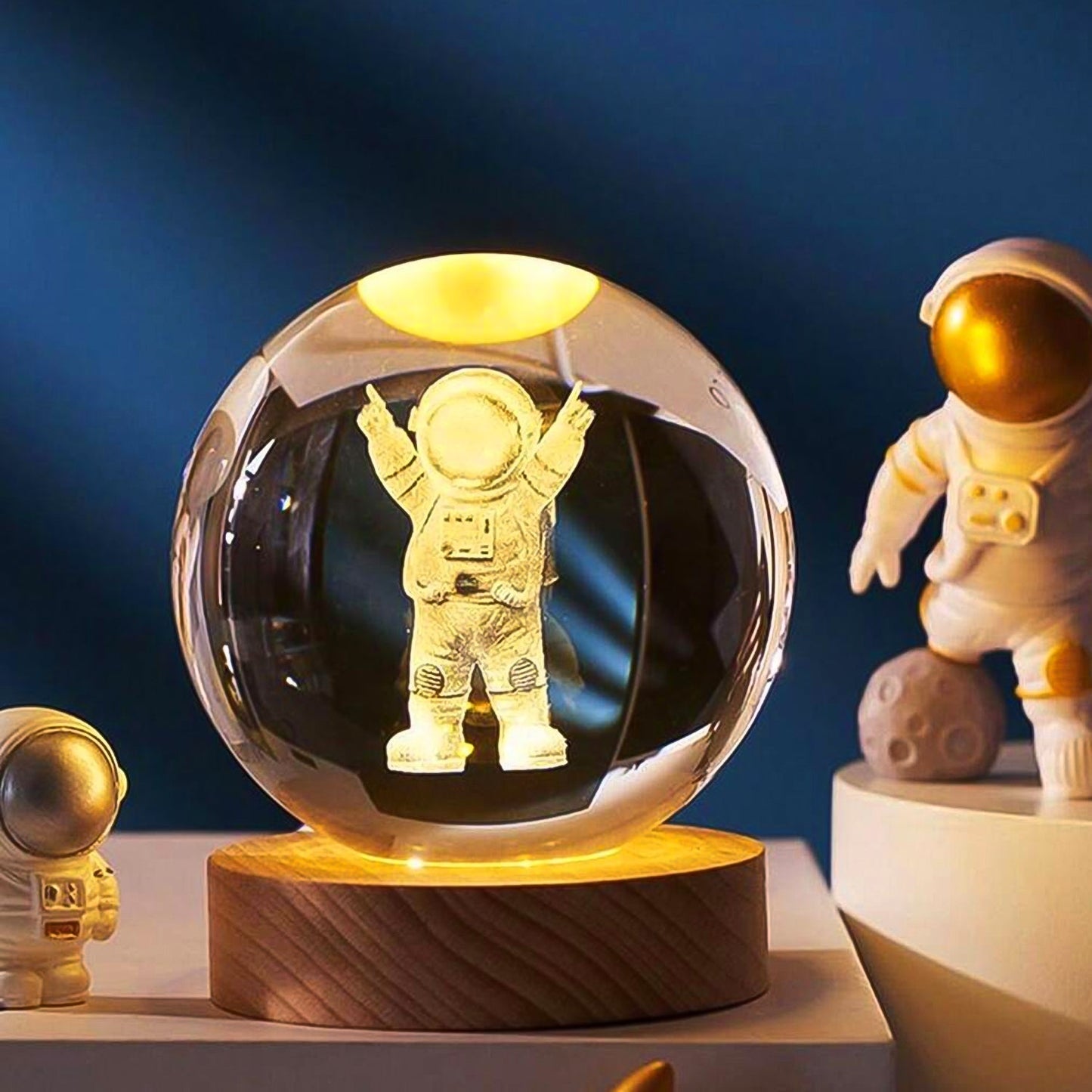 Home Decoration 3D Crystal Ball lamps With Base (1 Pc) Your Brand