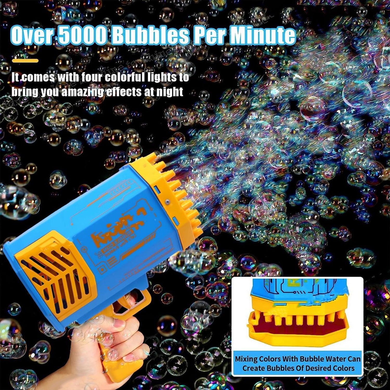 69 Holes Big Rechargeable Powerful Machine Bubble Gun Toys for Kids Adults, Bubble Makers, Big Rocket Boom Bubble Blower Best Gifts Your Brand