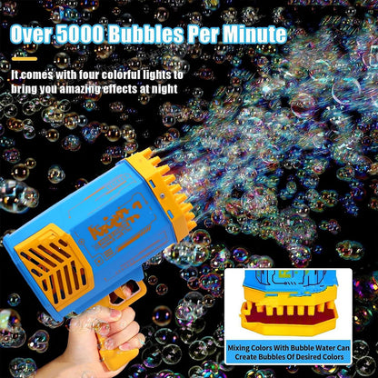 69 Holes Big Rechargeable Powerful Machine Bubble Gun Toys for Kids Adults, Bubble Makers, Big Rocket Boom Bubble Blower Best Gifts Your Brand