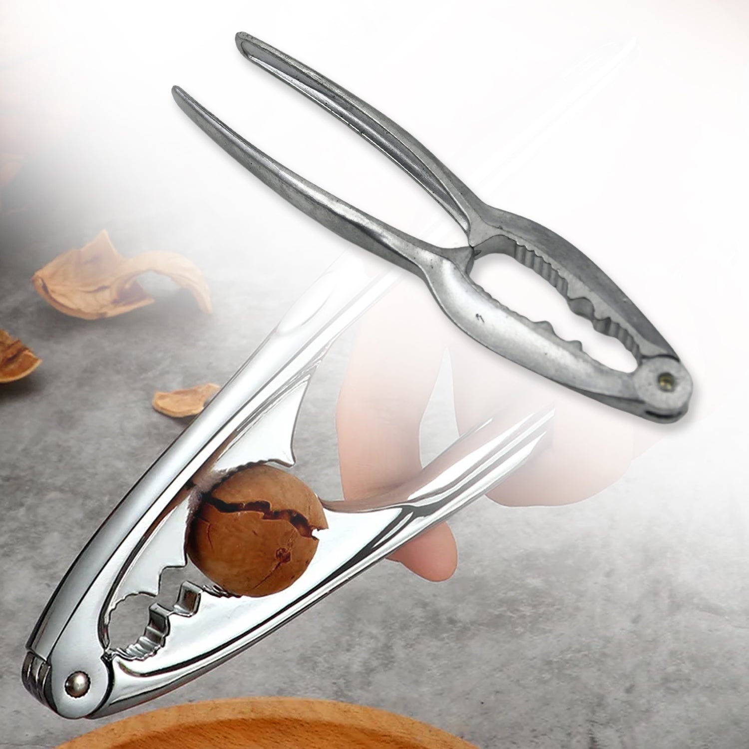 SMALL WALNUT CRACKER, LUXURY DIE CAST STAINLESS ALLOY NUT CUTTER WALNUT CLAMP PLIER PORTABLE SMART WALNUT AKHROT HOUSEHOLD OPEN CORE PLIERS FOR ALL NUTS Your Brand