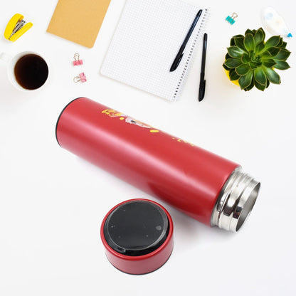 Printed Smart Vacuum Insulated Water Bottle with LED Temperature Display (1 Pc / 500 ML Approx / Multicolor) Your Brand