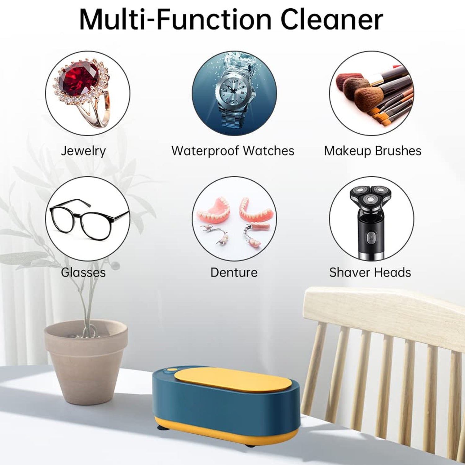 Ultrasonic Jewelry, Cleaner, Ultrasonic Cleaning Machine, Portable Jewelry Cleaning Machine for Jewelry, Ring, Silver, Retainer, Glasses, Watches, Coins, High Frequency Vibration Machine google/ optical cleaner machine (USB Operated) Your Brand