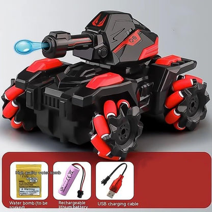 New Remote Control Vehicle 4wd Off Road Climbing Vehicle Water Bomb Armored Tank Battle Launcher Boys' Children's Toy Car (1 pc / With Remote) Your Brand