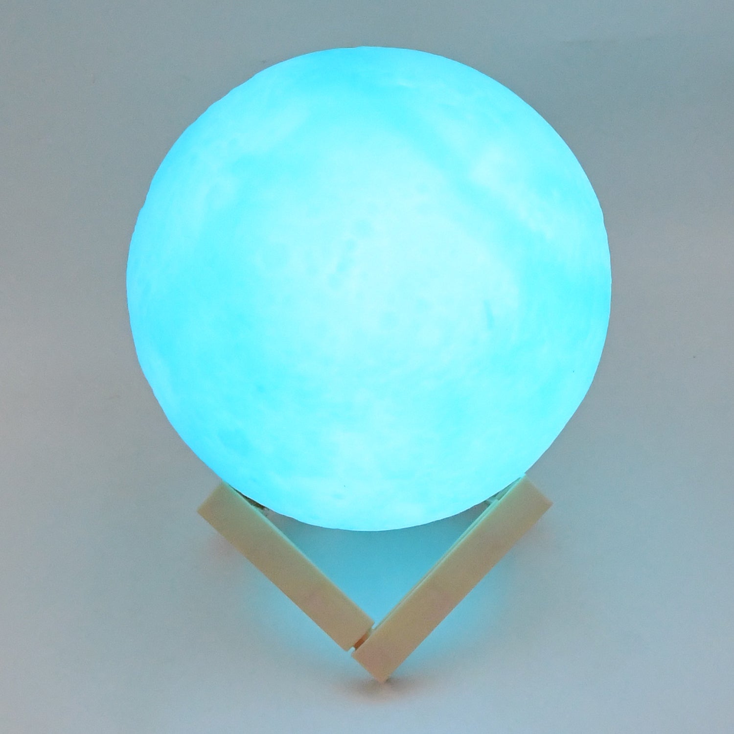 Moon Night Lamp Blue Color with Plastic Stand (15 x12 Cm / 1 Pc) Your Brand