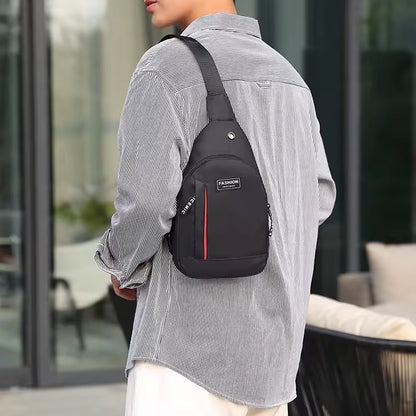 Waterproof Anti Theft Cross-body fanny pack waist bag, Shoulder Bags Chest Men Casual fashion USB Charging hook Sling Travel Bag (1 Pc / Black & Grey Color) Your Brand