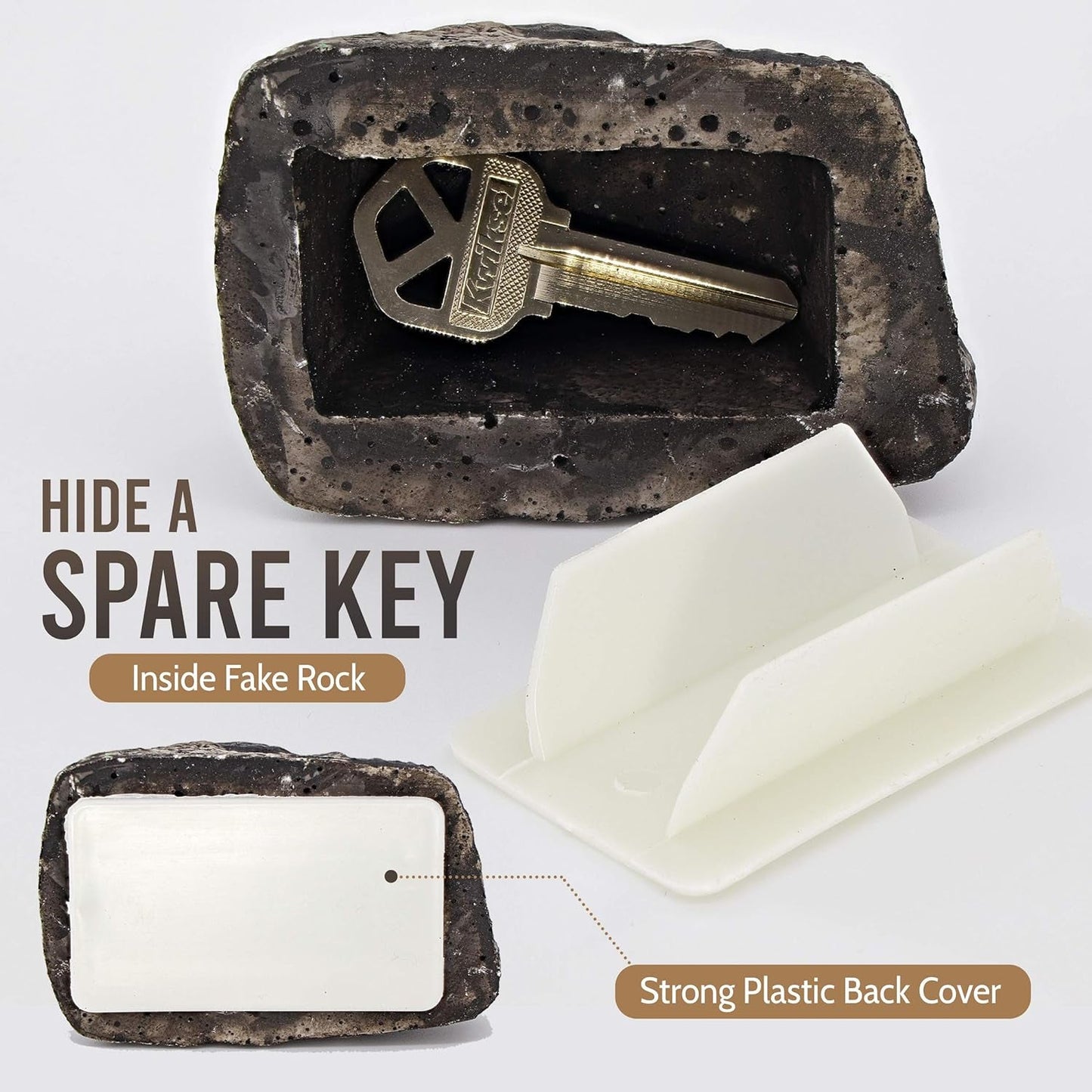 Realistic Fake Rock Key Hider – Weatherproof Outdoor Key Storage Emergencies (1 Pc)