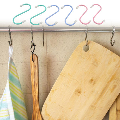 S Shape Metal Hooks for Hanging, Heavy Duty S Shaped Hooks for Hanging Clothes, Metal Hooks for Kitchen, Wardrobe, Work Shop, Bathroom, Garden, Office (6 Pcs Set) Your Brand