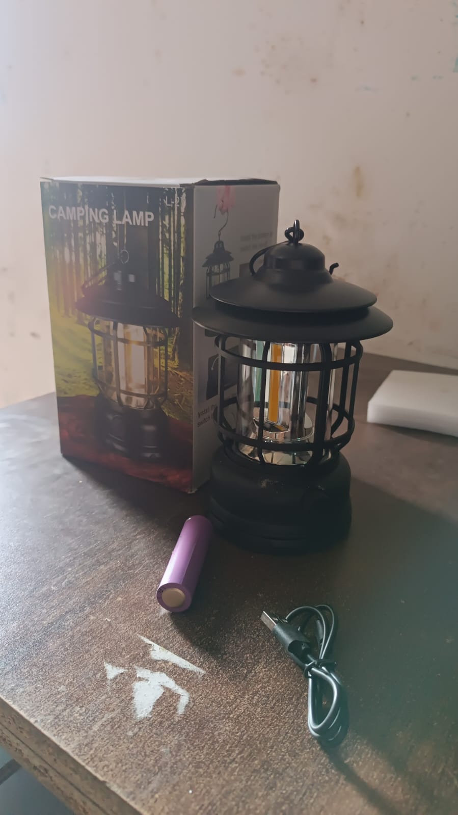 LED Camping Lante Light Retro Style Lighting Battery Type-c Rechargeable (1 Pc) Your Brand