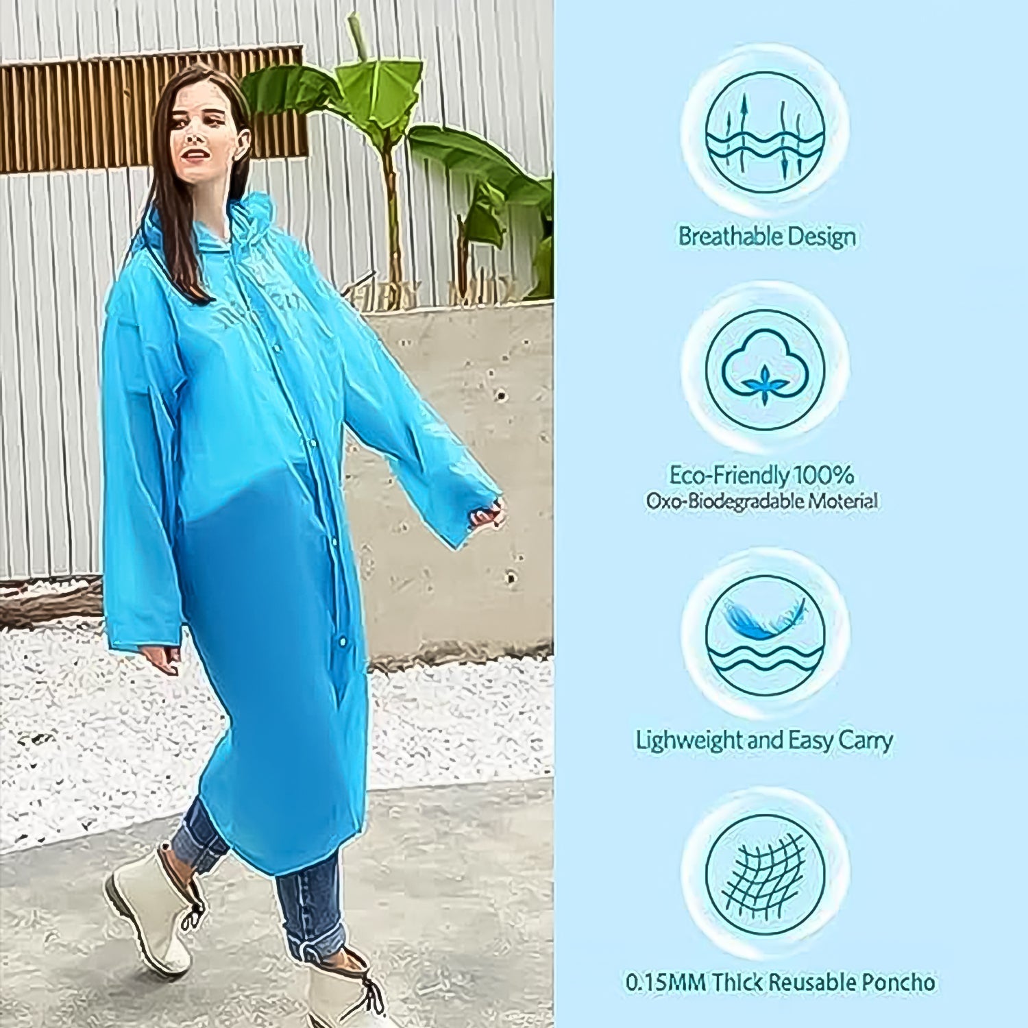 Fashion Portable Adult Rain Coat (1pc) Your Brand