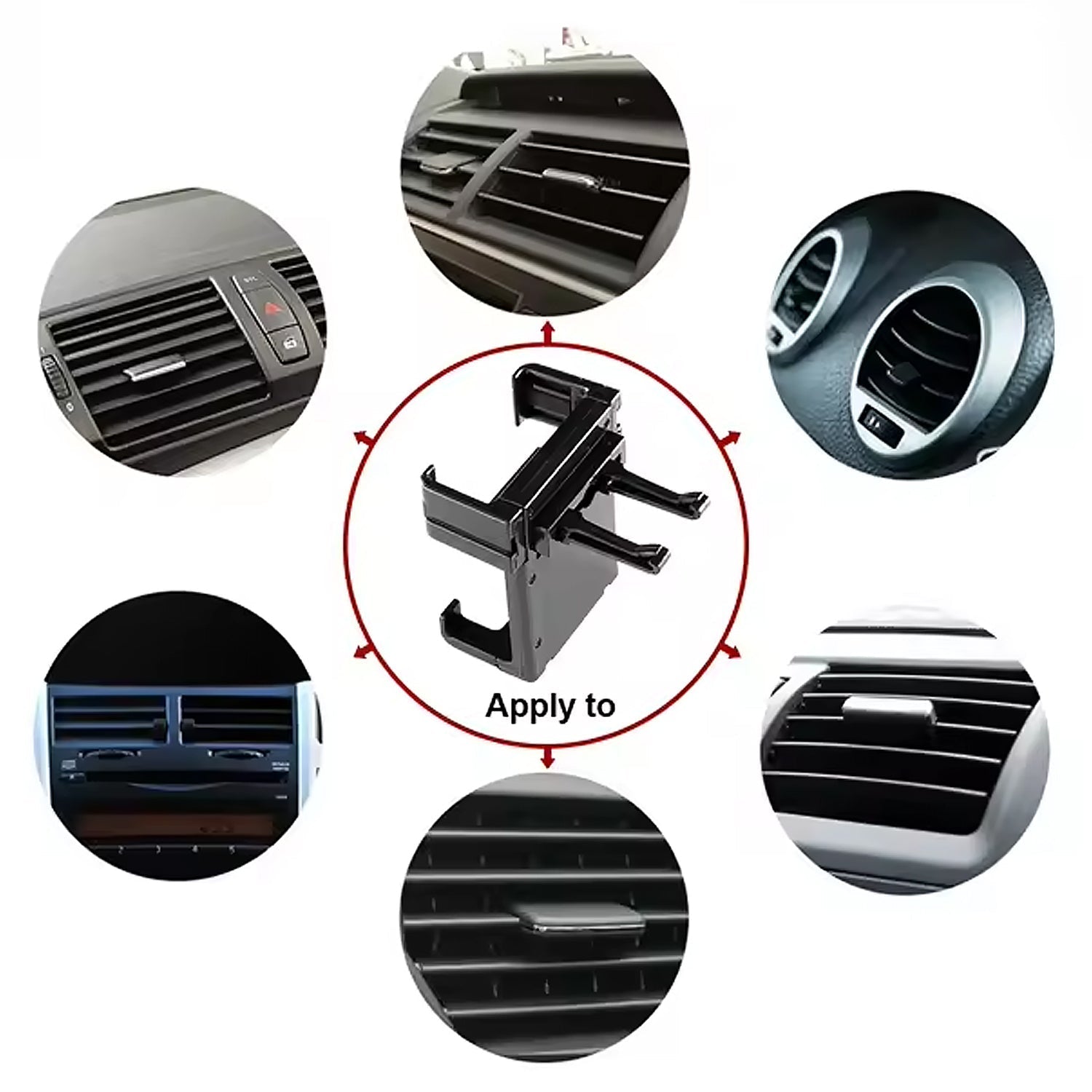 12857 Smartphone Car Phone Holder Car Air Conditioning Vent Phone Holder, Holder Stand for Mobile Phone Cellphone GPS, Dashboard Bracket for Car (1 Pc) Your Brand