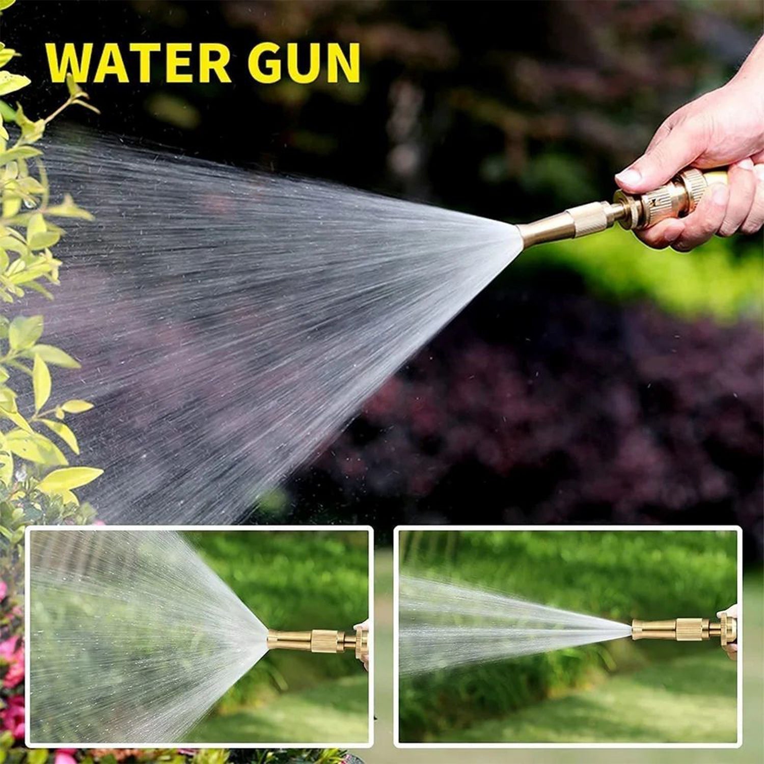 water spray nozzle for water pipe booster nozzle for car wash nozzle with high pressure water adjustable brass nozzle water spray gun for gardening watering tools Your Brand