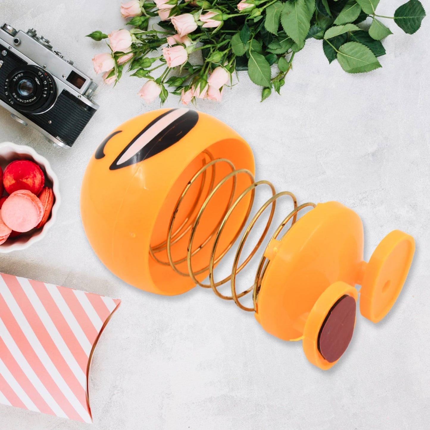 Cute Emoji Bobble-Head Funny Smiley Face Emoticon Figure Spring Dolls Bounce Toys for Car Interior Dashboard Accessories Desktop Decoration / Kids Toys (Pack of 8) Your Brand