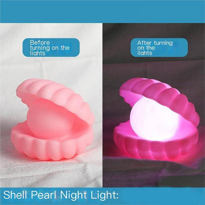 Pearl Shell Night Lamp Decorate Desk Lights Nursery Toy Lamp Led Pearl Shell Night Lights for Bedroom & Home (Small Battery Operated) Your Brand