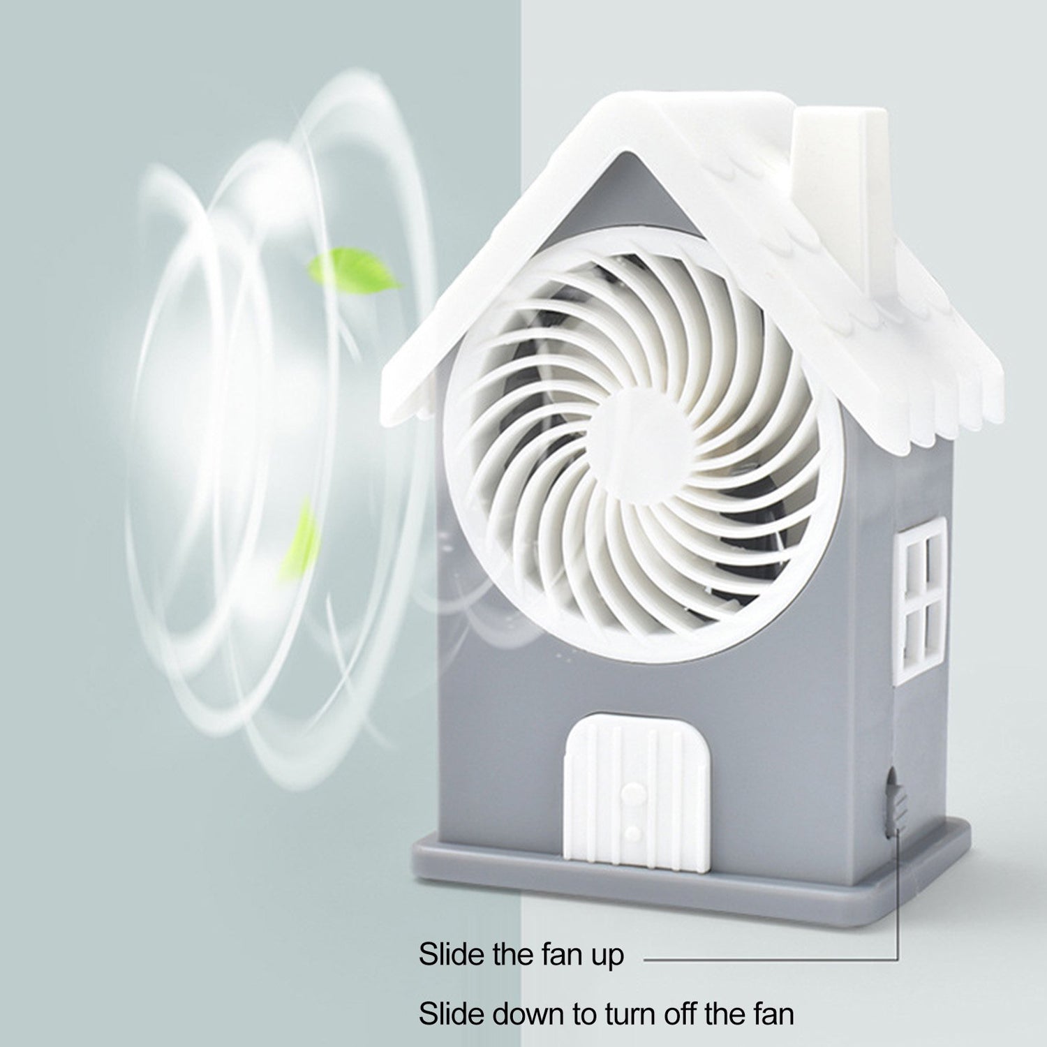 Mini House Fan House Design Rechargeable Portable Personal Desk Fan For Home , Office & Kids Use (Battery Not Include) Your Brand