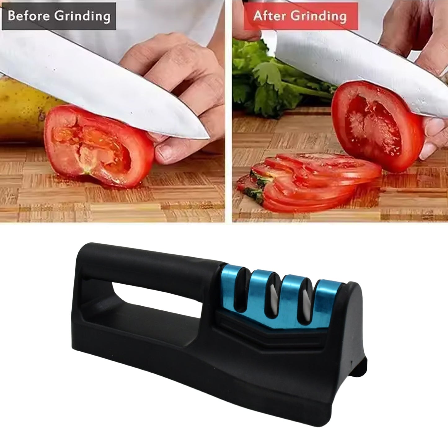 Knife Sharpener for Kitchen | Knife Sharpener Handheld Knives & Pocket Knife Sharpener | Knife Sharpener for Chefs & Serrated Knife (Chopper Not Included / 1 Pc) Your Brand