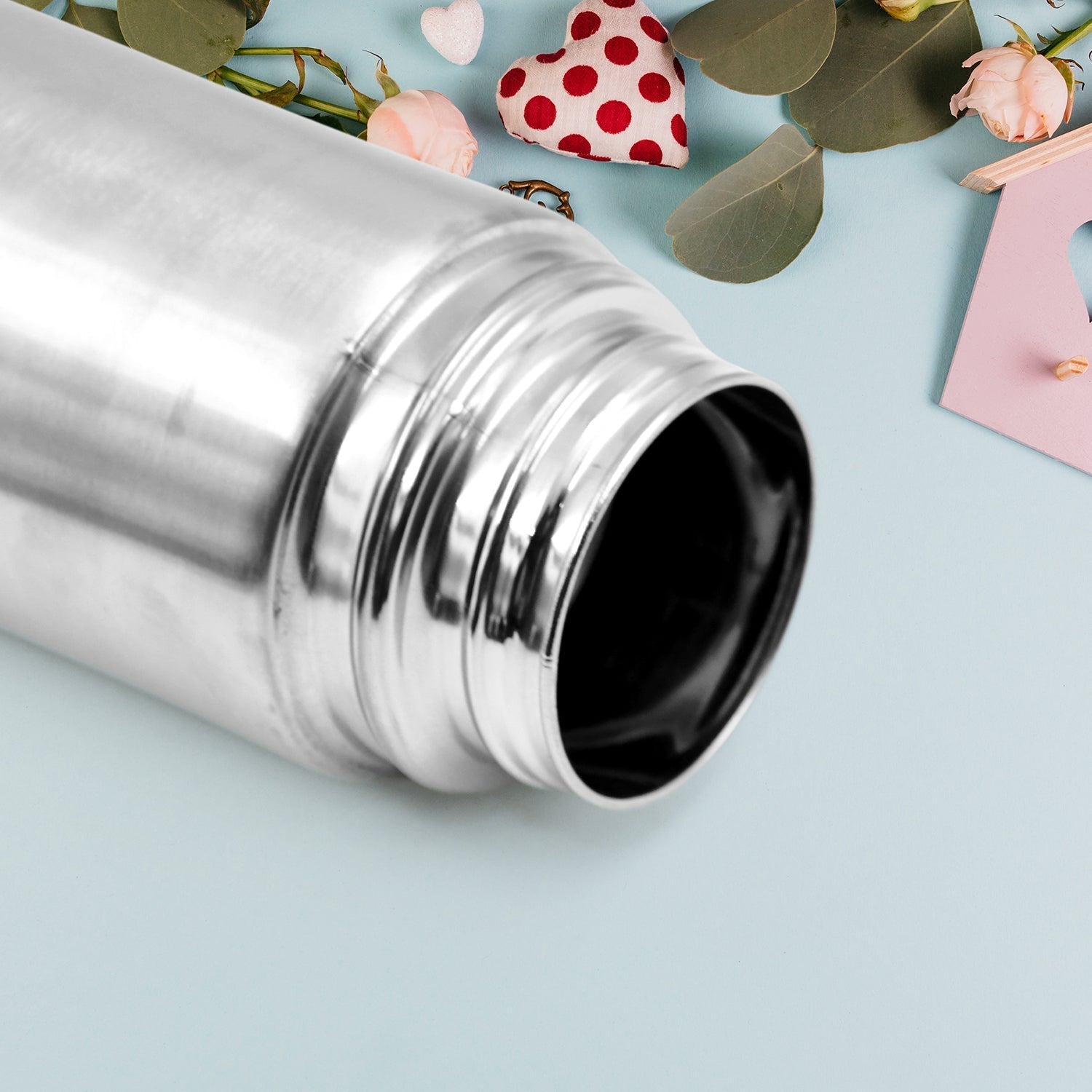 Vacuum Flask With Cover, 18/8 Stainless Steel | Hot and Cold Water Bottle with Push-Down Lid | Double Walled Stainless Steel Bottle for Travel, Home, Office, School, Picnic (750 ML) Your Brand