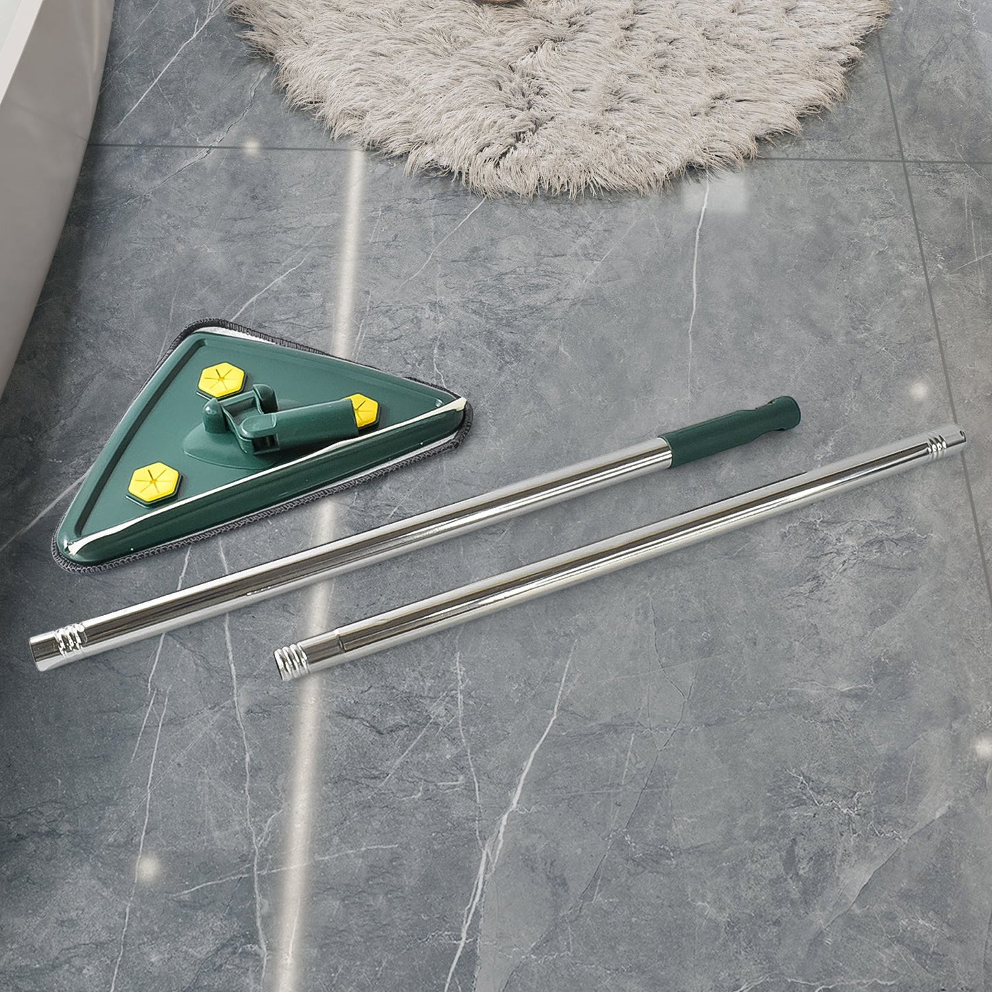 2-in-1 Extendable Triangle Mop – 360° Rotating Telescopic Mop (1 Pc)