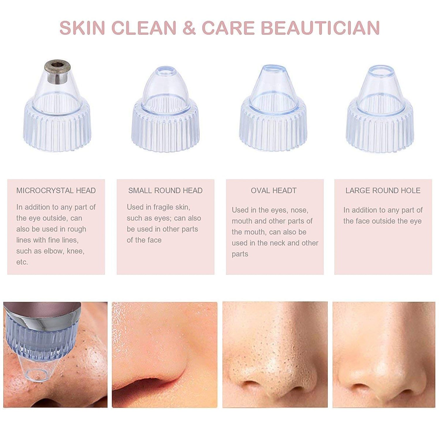 Vacuum Suction Tool with 4 Suction Head for Men and Women (Multi-Color / 1 Set) (batteries not included) Your Brand