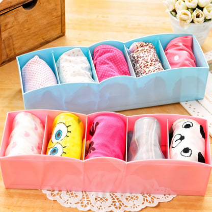 5 Compartments Socks / Handkerchief / Underwear Storage Box (pack of 2)