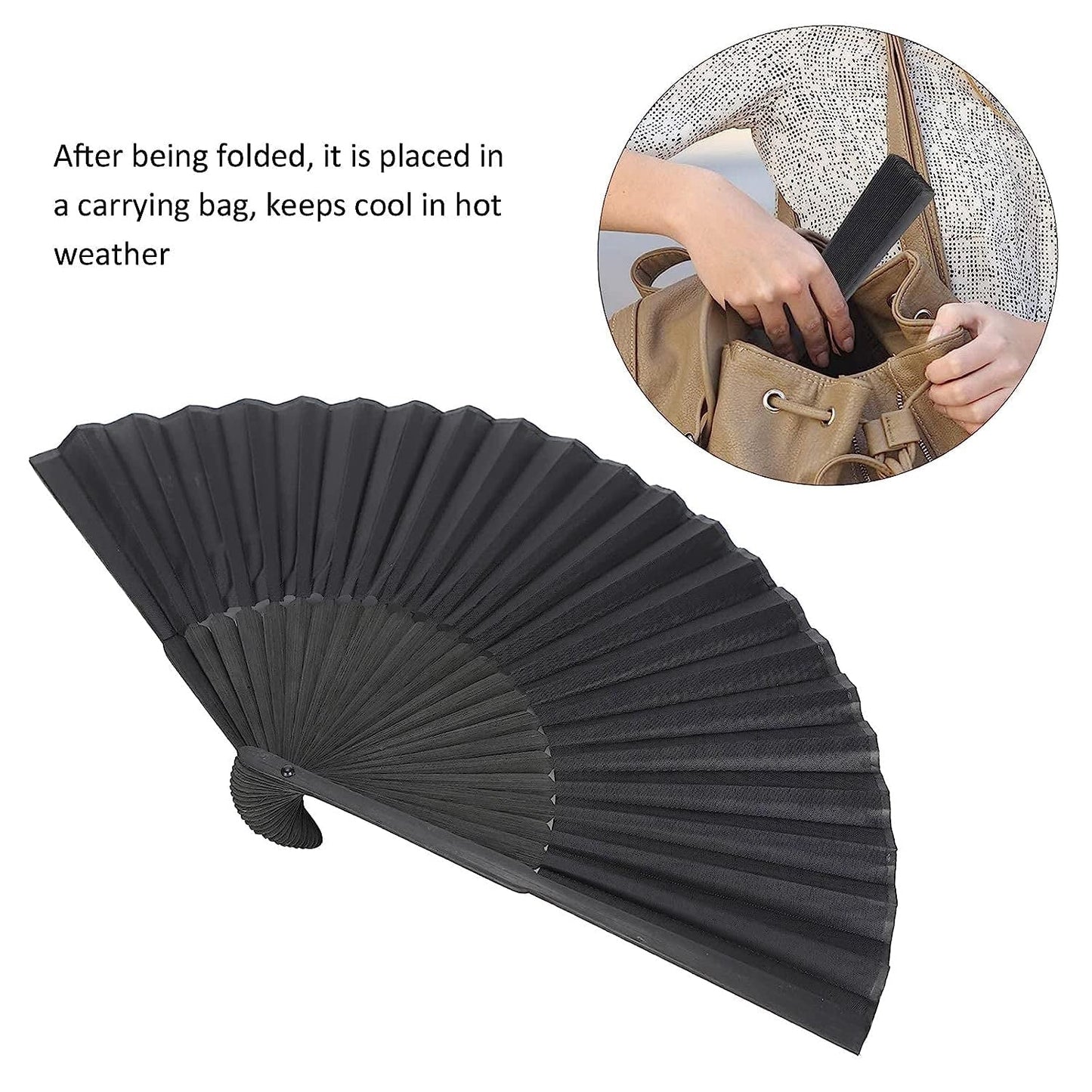 Folding Handheld Pretty Hand Fan Wedding Party Accessory Pocket Sized Fan For Wedding Gift, Party Favors, DIY Decoration, Summer Holidays (1 Pc) Your Brand
