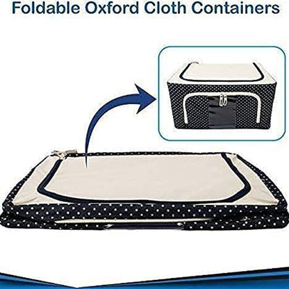 Foldable Steel Frame Clothes Living Storage Organizer Handled Bag Your Brand