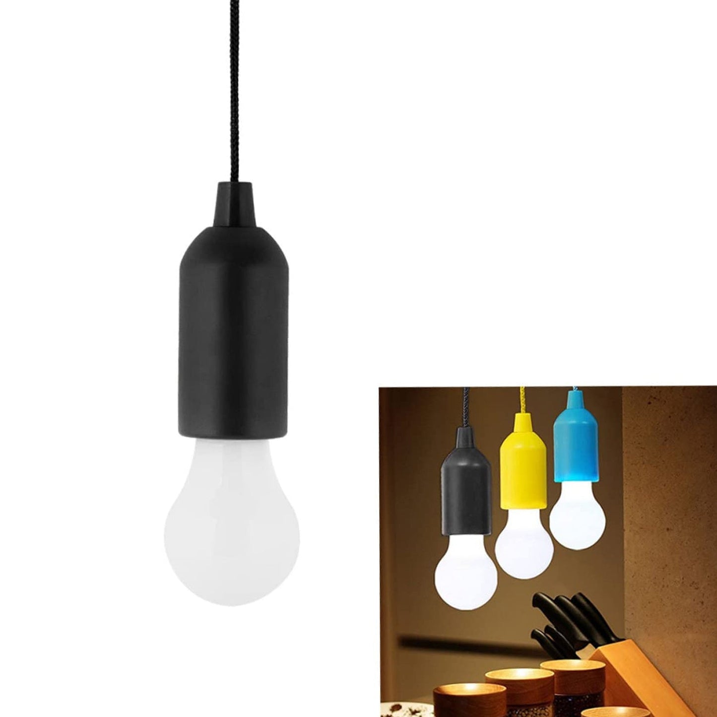 1pcs LED Bulbs Pull Cord Light LED Pull Cord Light Hanging LED Bulb Pull Wire Drawstring Light Bulb Black LED Pendant Lights Your Brand