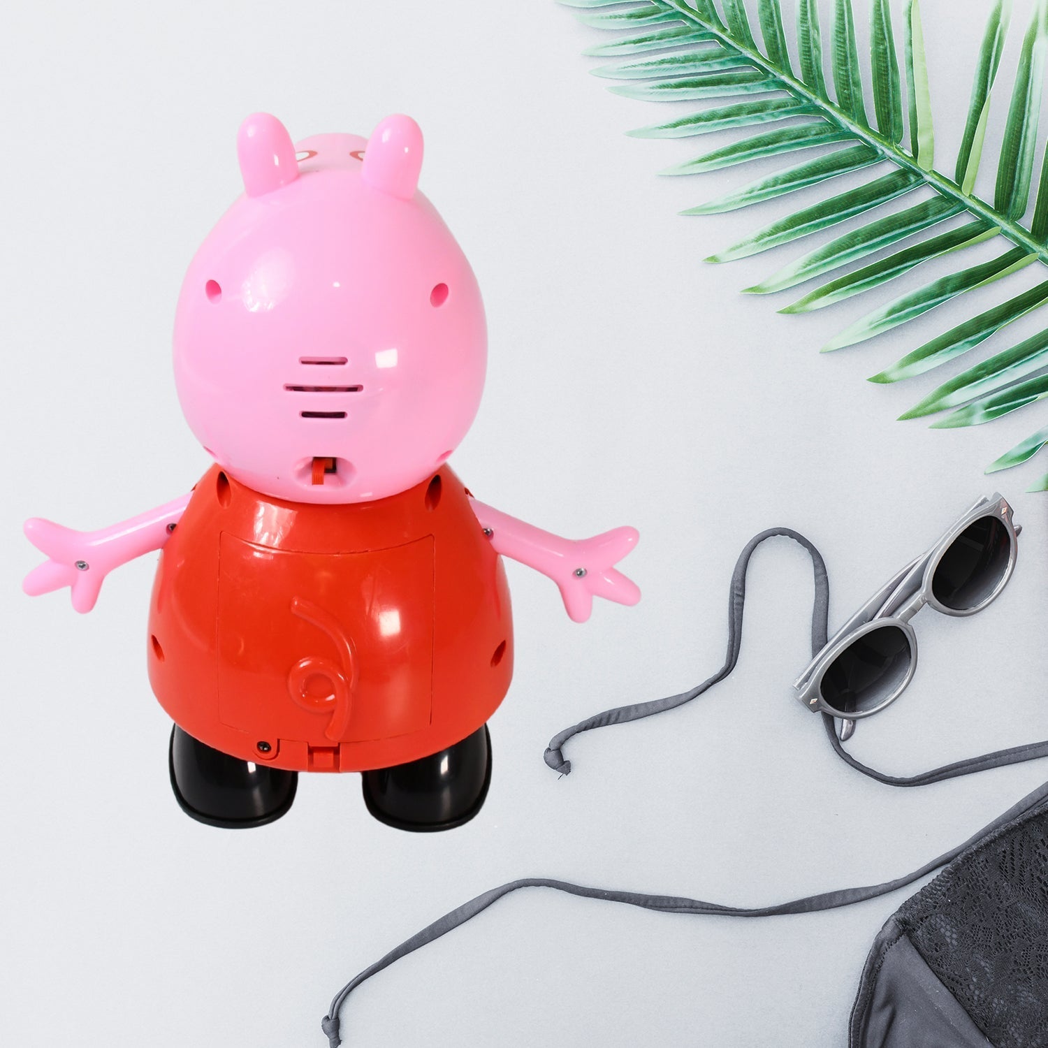 Pig Children Play toy, Pretend Play Toy Fun Gift for Kids, Movable Hands, Legs Pig Pretend Play Toy Set for Kids Children with Soft Rubber Material (1 Pc / Battery Not included) Your Brand