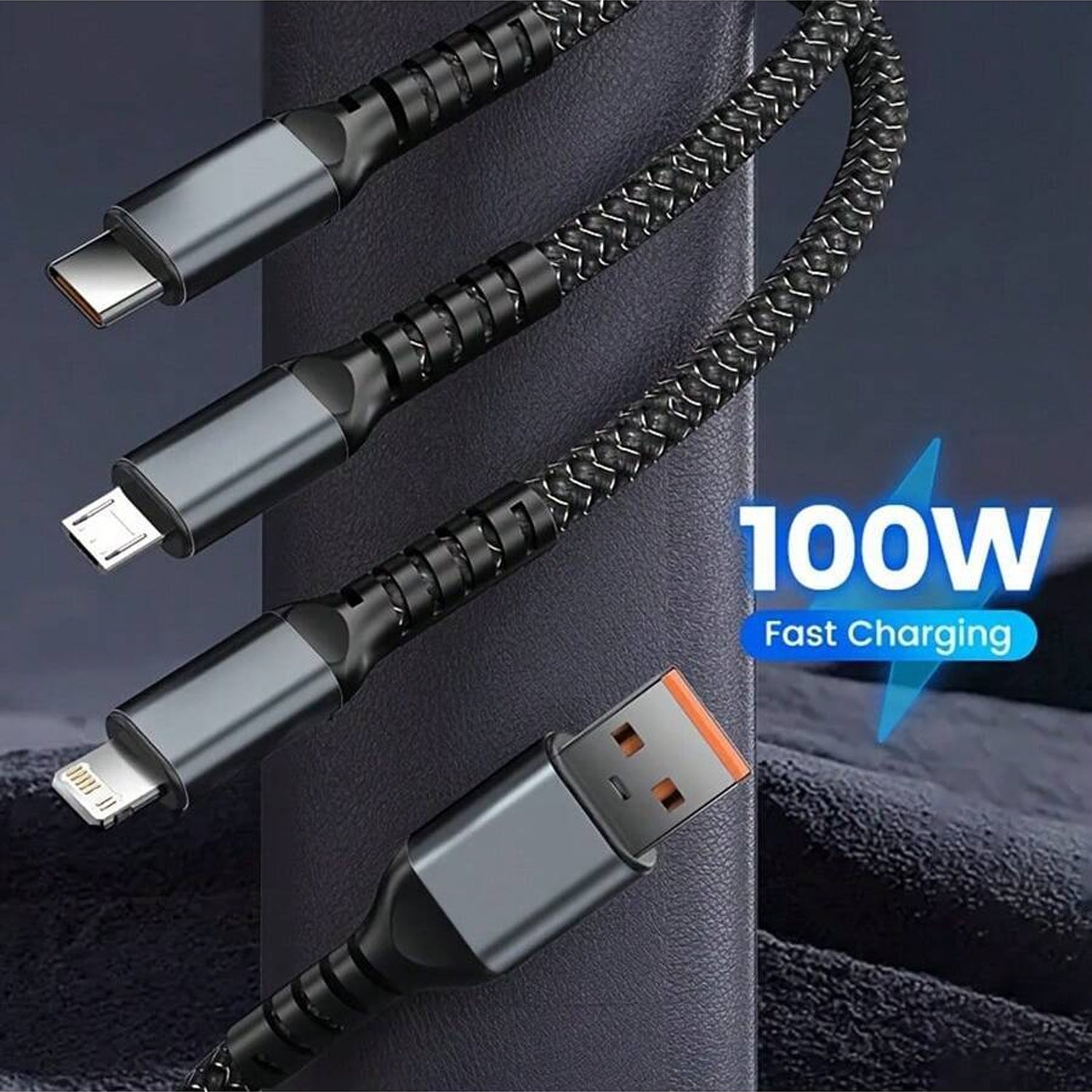 3-in-1 Super Fast Charging Cable 100w Your Brand