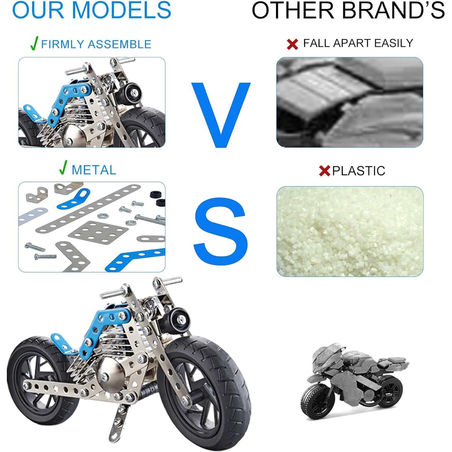 Metal Bike Creative Mechanical Construction Engineering Kit 140 Part of Bike Tool / 1 Set 】 Your Brand