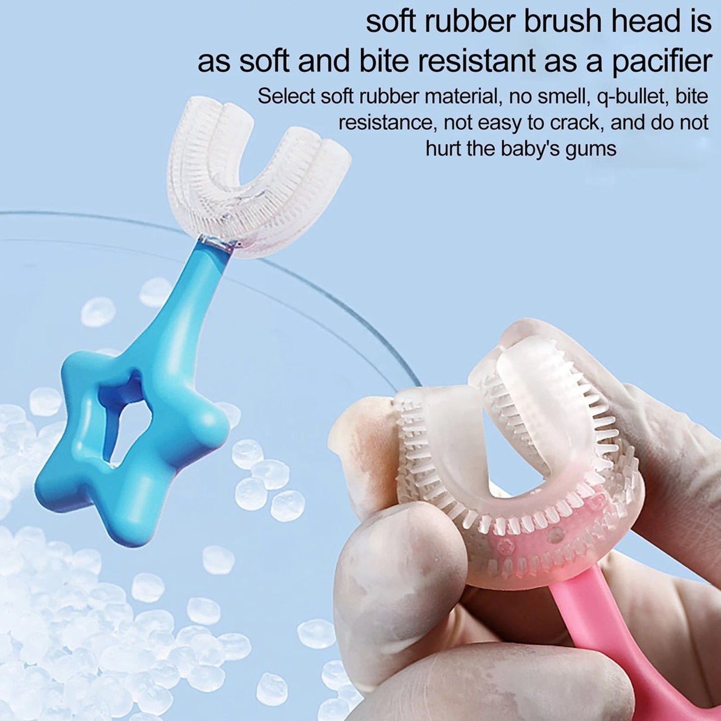 Star / U-Shape Silicone Manual Toothbrush (1 Pc) Your Brand