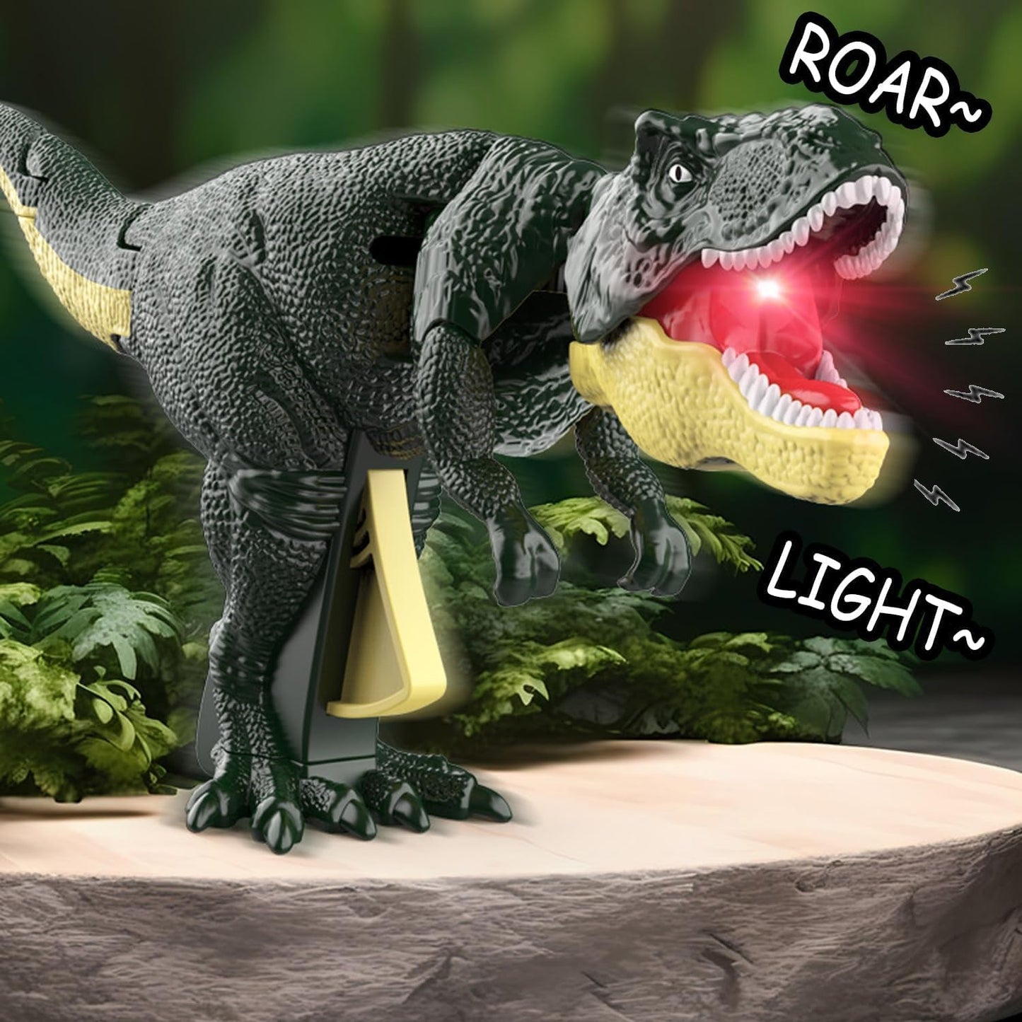Dinosaur Roaring Toys Trigger, Dinosaurs Toys with Dinosaur Sound Lighting Model Vibrating Head Moving (3 + Years / 1 Pc) Your Brand