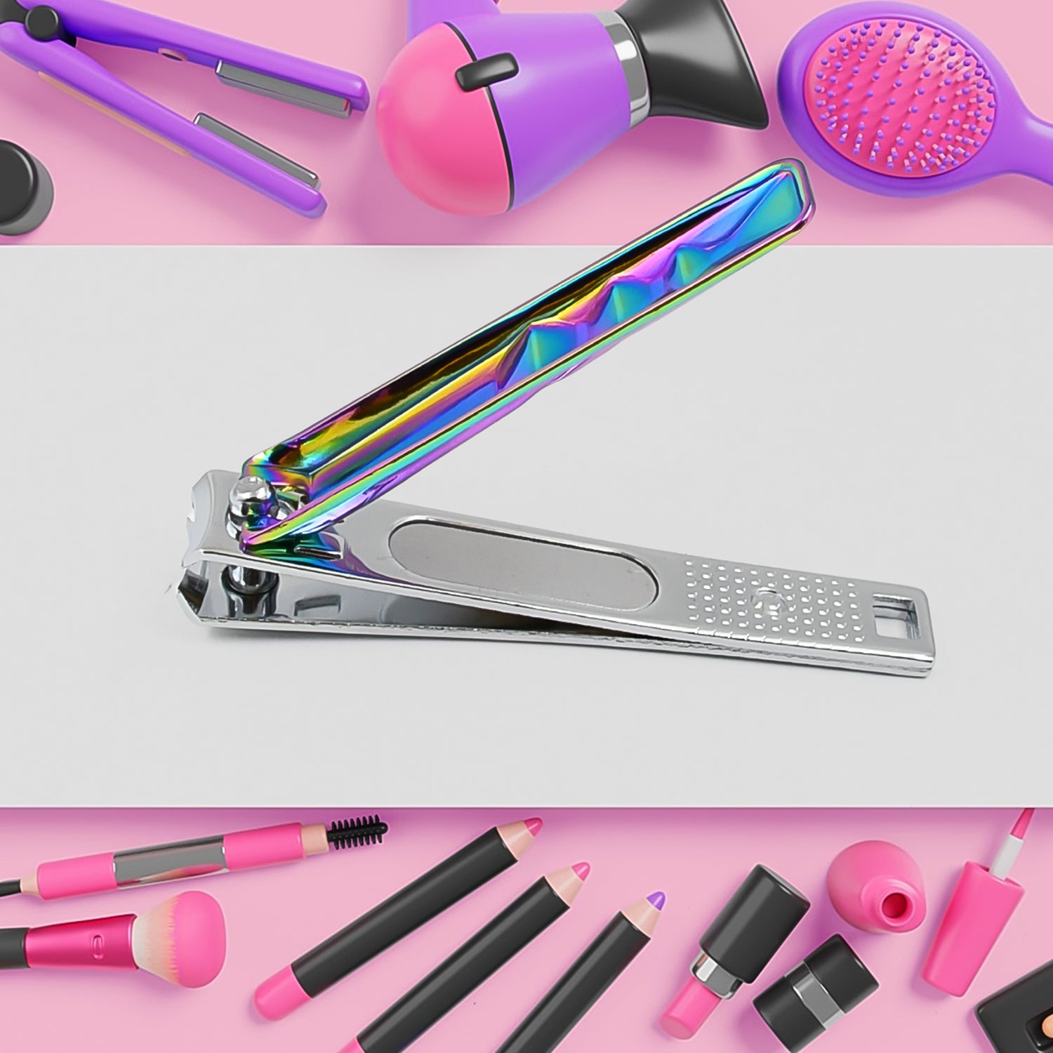 Stainless Steel Folding Portable Large Nail Clippers with Nail File (1 Pc) Your Brand