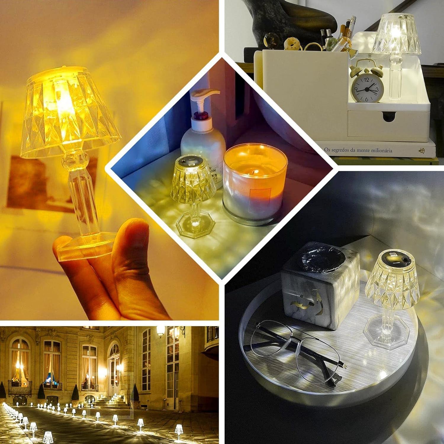 Big Acrylic LED Desk Lamps Table Lamp Portable Crystal (1 Pc / Big) Your Brand