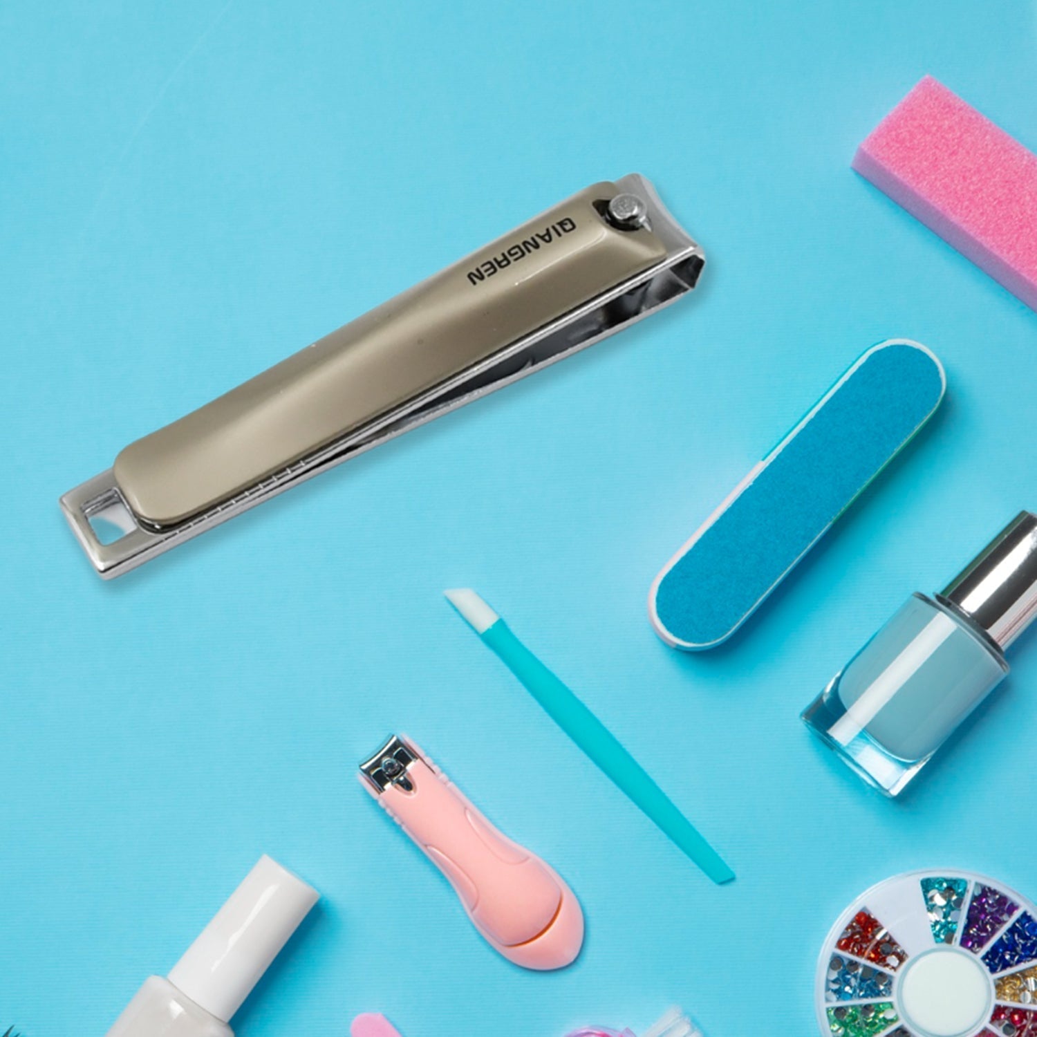 Stainless Steel Folding Portable Large Nail Clippers with Nail File (1 Pc) Your Brand