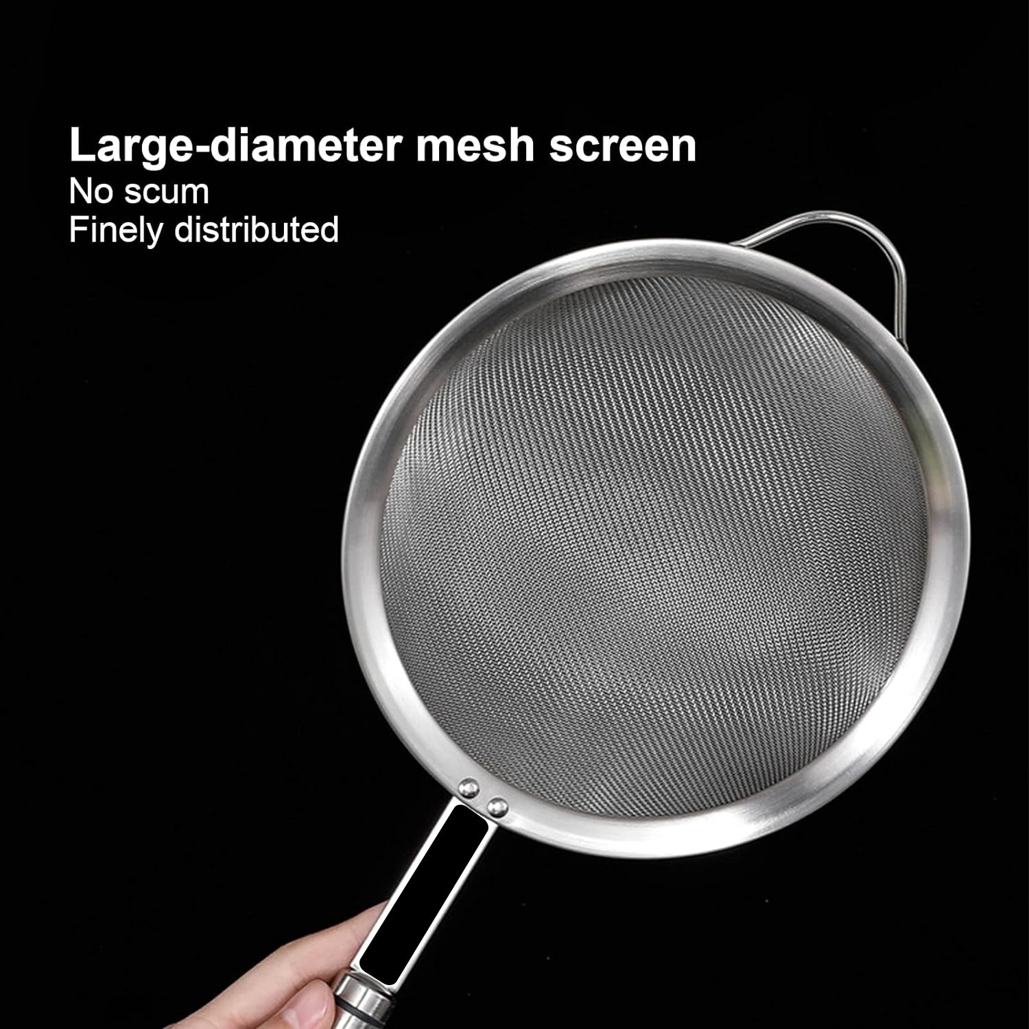 Mesh Sieve Quality Stainless Steel Fine Mesh Strainer with Sturdy Handle and Hook, Ideal for Tea Coffee, Rice, Powder, Fruit Etc Kitchen Food Kitchen Utensil Your Brand