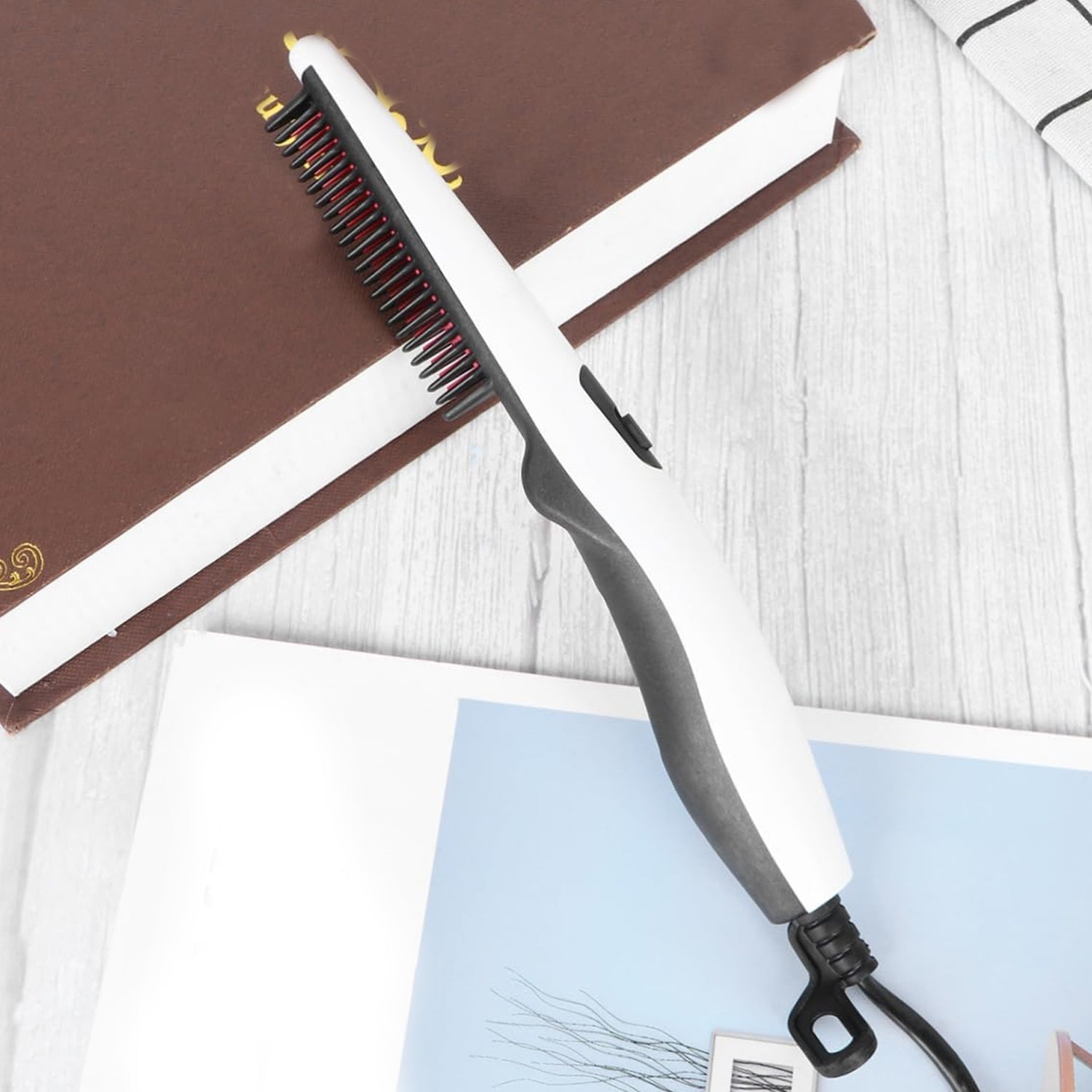 Electric Hair Straightening Comb Portable Straight Beard Comb (1 Pc) Your Brand