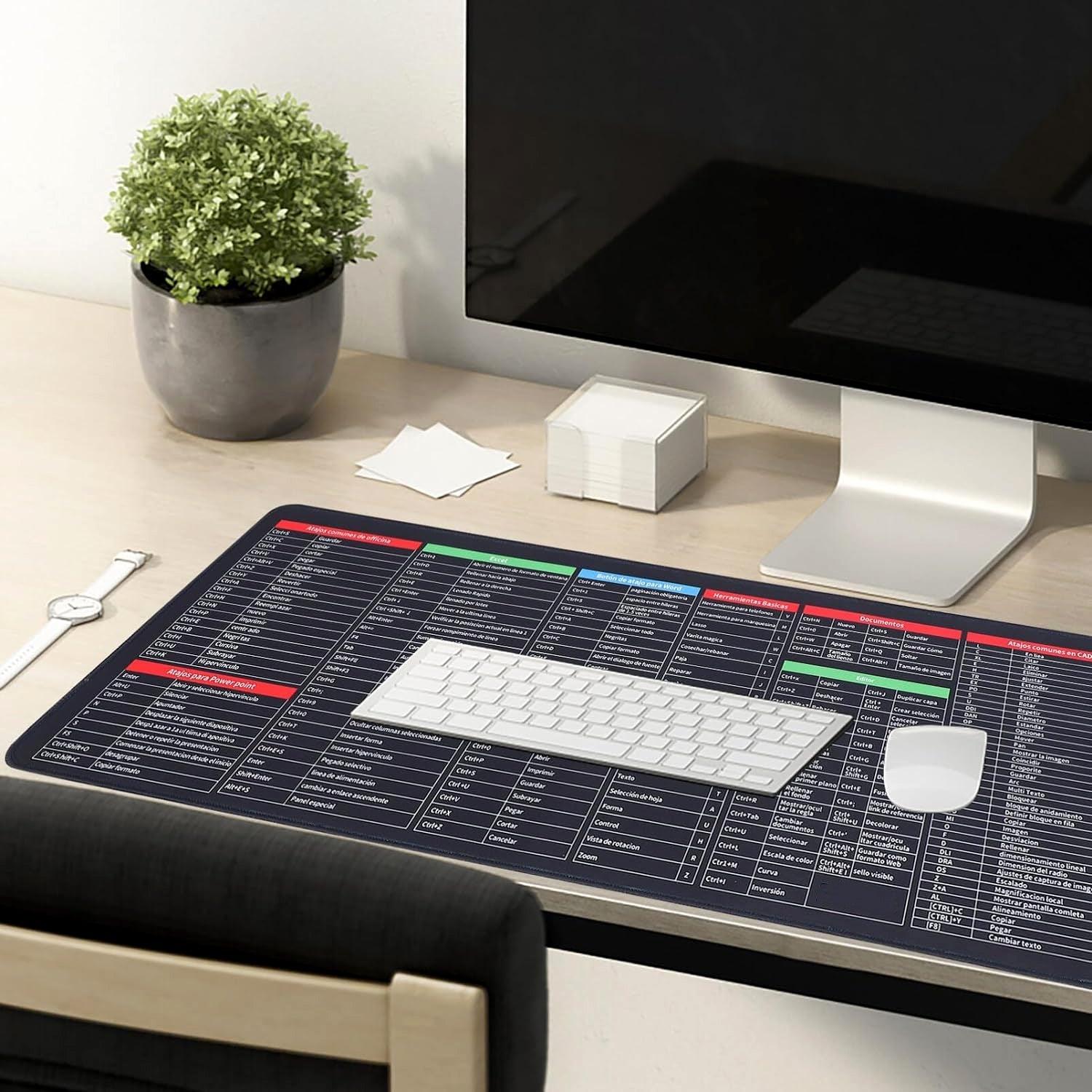Mat of Shortcut Keyboard  Mouse Pad Mat Mouse Pads for Desk Quick Key Super Large Anti-slip Keyboard Pad Desk Accessories Desktop Mouse Pad Office Oversized Big Mouse Pad Rubber (80—30 Cm) Your Brand