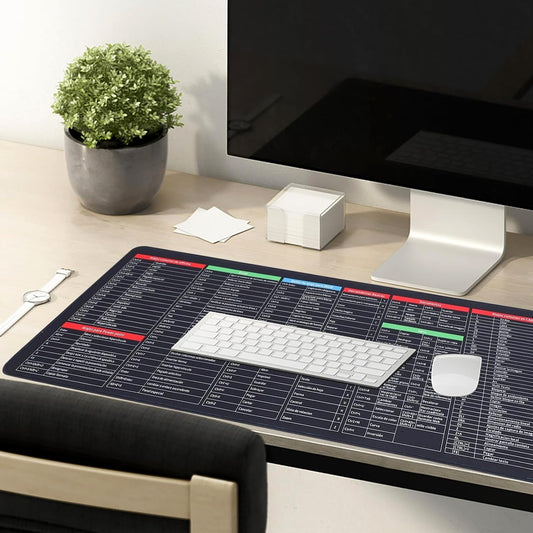 Mat of Shortcut Keyboard  Mouse Pad Mat Mouse Pads for Desk Quick Key Super Large Anti-slip Keyboard Pad Desk Accessories Desktop Mouse Pad Office Oversized Big Mouse Pad Rubber (80—30 Cm) Your Brand
